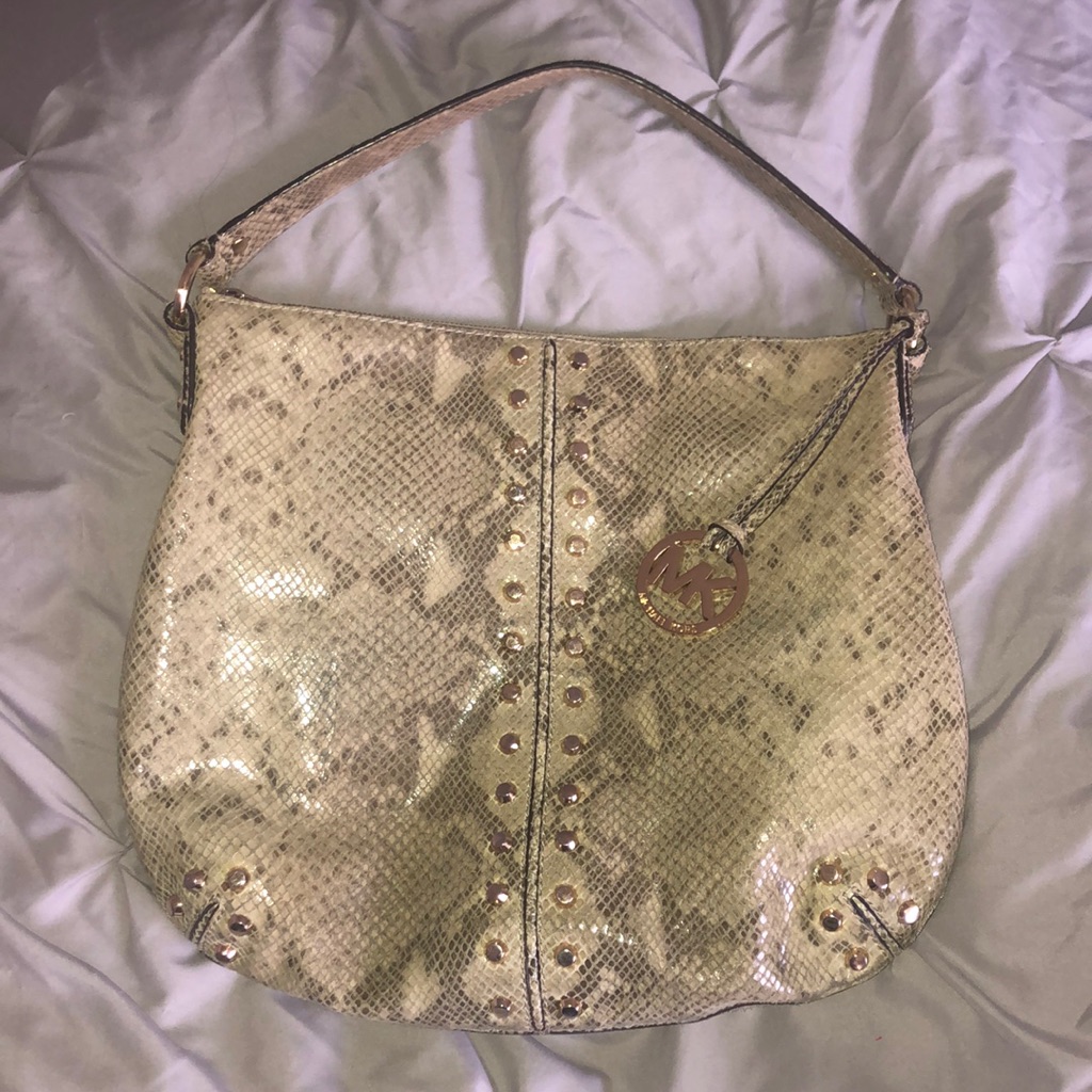 Michael Kors Uptown Astor Snakeskin Shoulder Bag